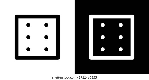 Würfel-Symbol-Umriss und linearer Vektor. Gliederungssymbol und Illustration