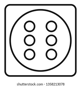 Dice icon. Outline dice vector icon for web design isolated on white background