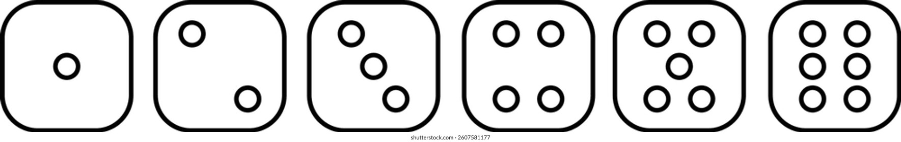 Dice icon. Pair of Dice Playing Cubes Rolling Dice Icon in line set. vector for apps or website Graphic Design sign symbol isolated on transparent background