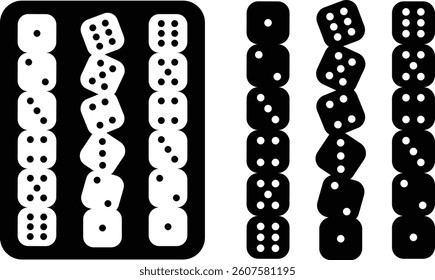 Dice icon. Pair of Dice Playing Cubes Rolling Dice Icon in Flat set. vector for apps or website Graphic Design sign symbol isolated on transparent background