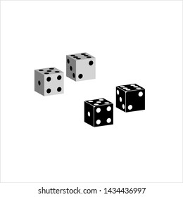 Dice Icon, Pair Of Dice Icon Vector Art Illustration