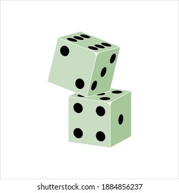 Dice Icon, Pair Of Dice Icon Vector Art Illustration