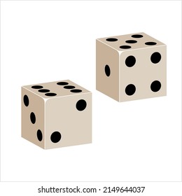 Dice Icon, Pair Of Dice Icon Vector Art Illustration