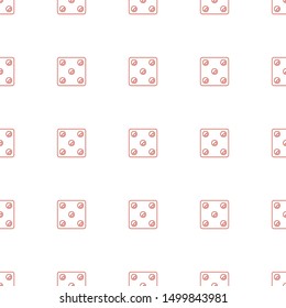 Dice icon pattern seamless white background. Editable line Dice icon. Dice icon pattern for web and mobile.