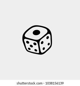 Dice icon. Playing dice illustration