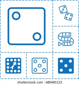 Dice icon. set of 6 dice filled and outline icons such as
