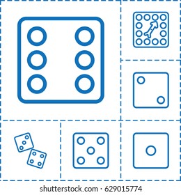 Dice icon. set of 6 dice outline icons such as Dice