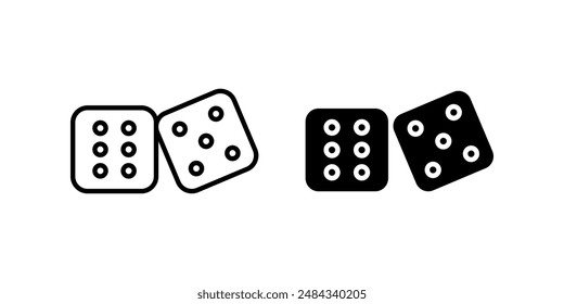 Dice icon set. Casino Symbol. Game dice sign. for mobile concept and web design. vector illustration on white background
