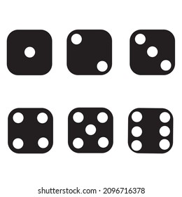 Dice Icon Set Consist Between 1-6