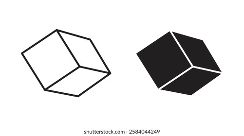 Dice icon set in thin line. vector illustrations for web