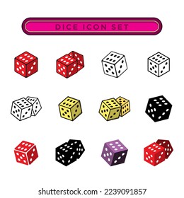 Dice icon set vector design templates