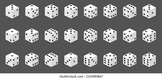 Dice icon set. vector illustration