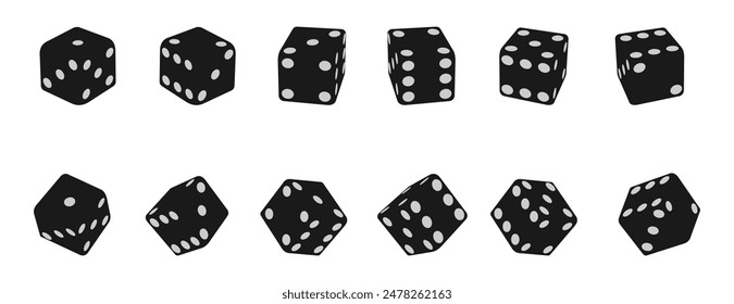 Conjunto de iconos de dados Ilustración vectorial aislada sobre fondo blanco.