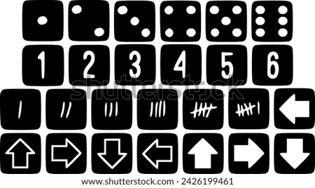 dice icon set Vector white background