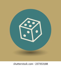 Dice icon or sign, vector illustration