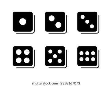 Dice icon silhouette design template vector isolated