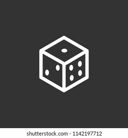 Dice icon simple flat style vector illustration.