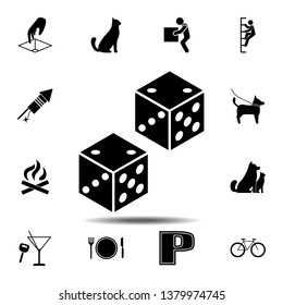 Dice icon. Simple glyph, flat vector element of universal icons set for UI and UX, website or mobile application