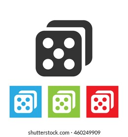 Dice icon. Simple logo of dice on white background. Flat vector illustration.