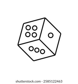 Dice icon. simple thin line vector icon