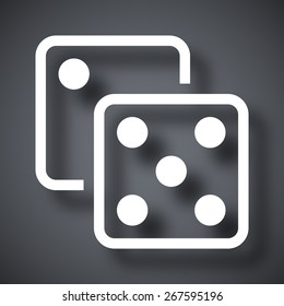 Dice icon, stock vector