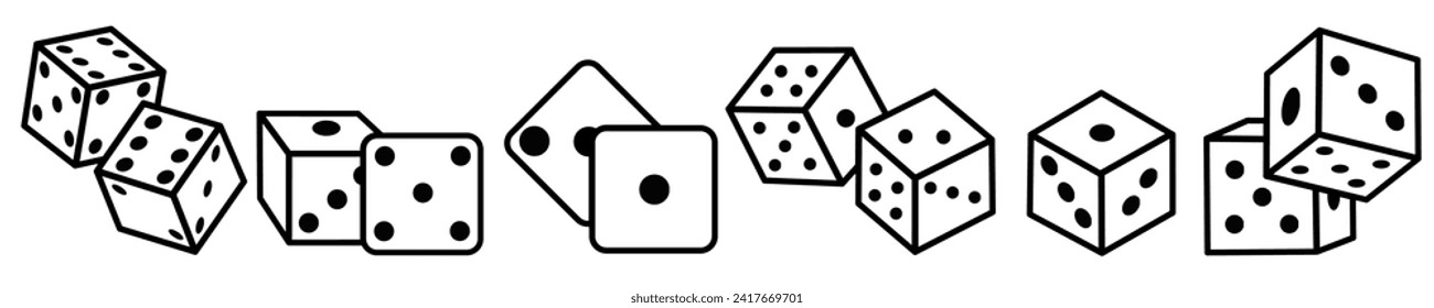 Dice icon template. Stock vector illustration.