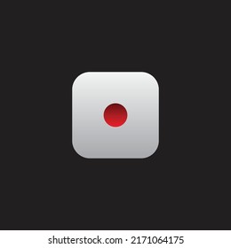 Dice icon that shows 1, casino cube symbol isolated black background 