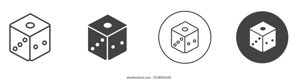 Dice Icon thin line illustration