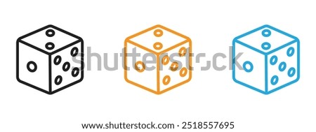 Dice Icon Thin line illustration set