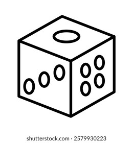 Dice icon in thin line style