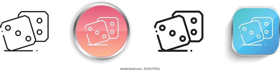 dice icon. Thin Linear, Regular and Button Style Design Isolated On White Background