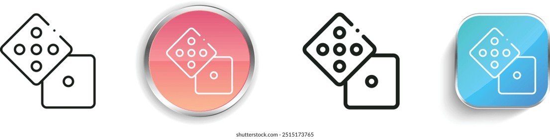 dice icon. Thin Linear, Regular and Button Style Design Isolated On White Background
