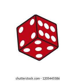 dice icon in trendy flat design 