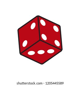 dice icon in trendy flat design 