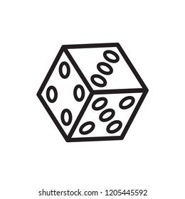 dice icon in trendy flat design 