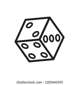 dice icon in trendy flat design 