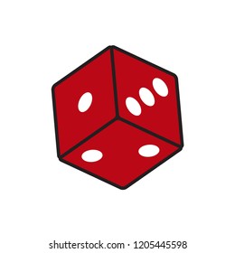 dice icon in trendy flat design 