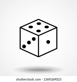 dice icon in trendy flat design