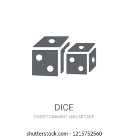 Dice icon. Trendy Dice logo concept on white background from Entertainment and Arcade collection. Suitable for use on web apps, mobile apps and print media.