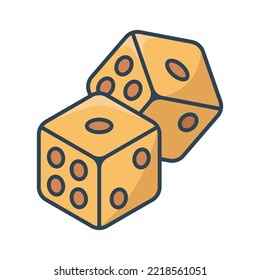 plantilla de diseño de vector de icono de dados en fondo blanco