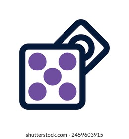 Würfel-Symbol. Vektorgrafik-Doppelton-Symbol für Ihre Website, Handy, Präsentation und Logo-Design.
