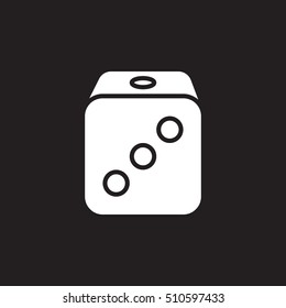 Dice icon vector, filled flat sign, solid pictogram isolated on black, logo illustration