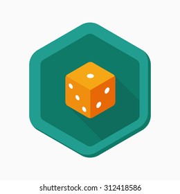 Dice icon, vector illustration. Flat design style with long shadow,eps10