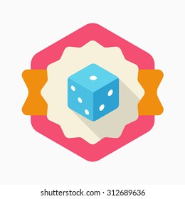 Dice icon, vector illustration. Flat design style with long shadow,eps10
