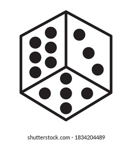 Dice Icon Vector Illustration in Trendy Flat Design Style