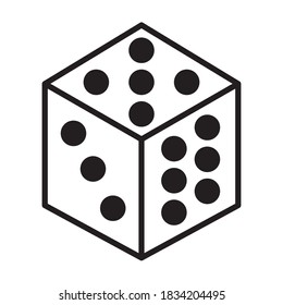 Ilustración del vector de iconos de dados en estilo plano de moda