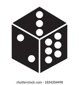 Dice Icon Vector Illustration in Trendy Flat Design Style