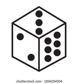 Ilustración del vector de iconos de dados en estilo plano de moda