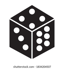 Ilustración del vector de iconos de dados en estilo plano de moda