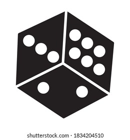 Dice Icon Vector Illustration in Trendy Flat Design Style